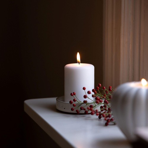 Liljeholmens Pressed Pillar Stearin Candle White 68x100mm thumbnail 2