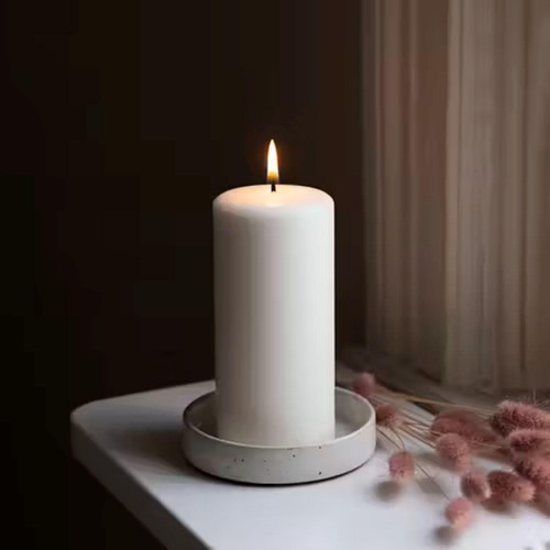 Liljeholmens Pressed Pillar Stearin Candle Cream 68x150mm thumbnail 2