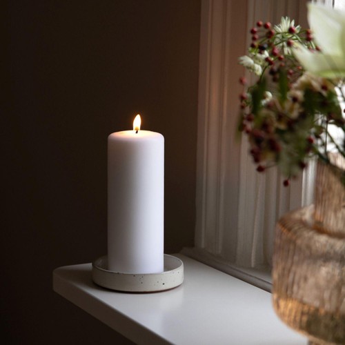 Liljeholmens Pressed Pillar Stearin Candle White 68x150mm thumbnail 2