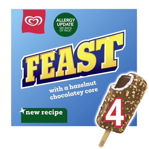 Feast Chocolate & Hazelnut Ice Cream Sticks