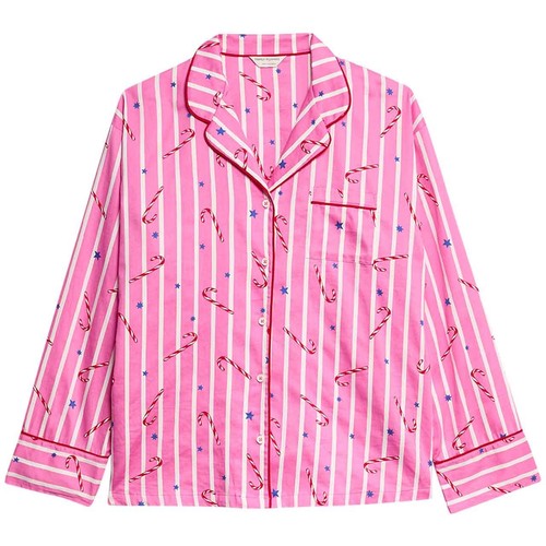 M&S Womens Striped Pyjama Set, 20, Pink  thumbnail 2