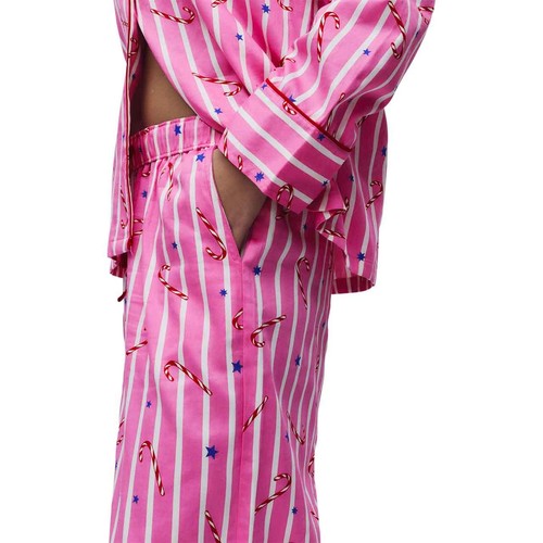 M&S Womens Striped Pyjama Set, 20, Pink  thumbnail 7
