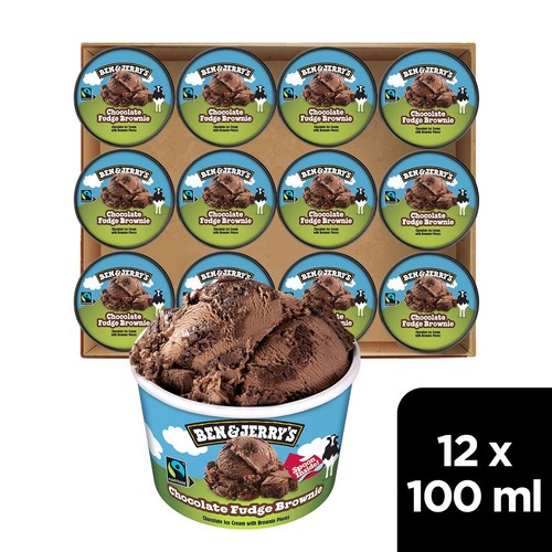 Ben & Jerry's Chocolate Fudge Brownie Mini Ice Cream Multipack 12 x 100ml