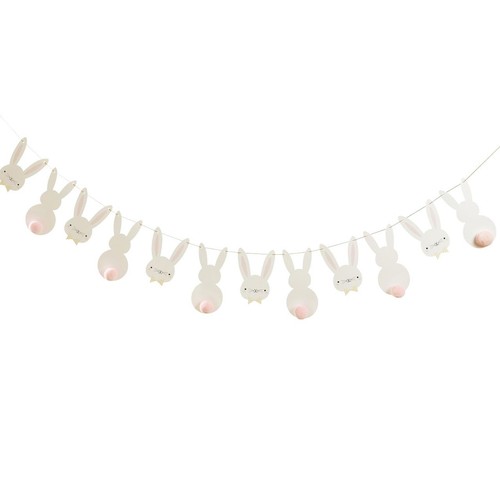 Hootyballoo Easter Bunny PomPom Card Garland 2m