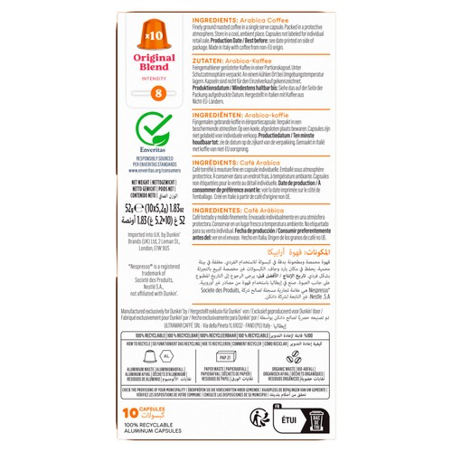 Dunkin Original Blend Nespresso Compatible Coffee Pods thumbnail 4