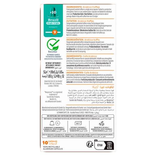 Dunkin Brazil Nespresso Compatible Coffee Pods thumbnail 4
