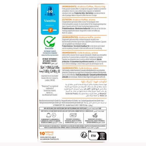 Dunkin Vanilla Nespresso Compatible Coffee Pods thumbnail 4