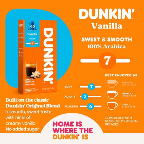 Dunkin Vanilla Nespresso Compatible Coffee Pods thumbnail 6