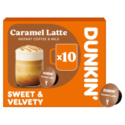 Dunkin Caramel Latte Dolce Gusto Compatible Coffee Pods