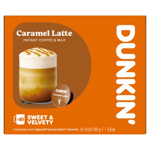 Dunkin Caramel Latte Dolce Gusto Compatible Coffee Pods thumbnail 2