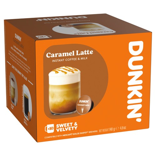 Dunkin Caramel Latte Dolce Gusto Compatible Coffee Pods thumbnail 3