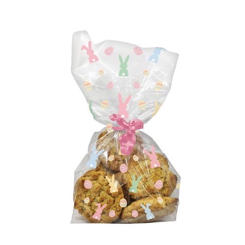 Easter Eggs & Bunnies Cello Treat Bags with Twist Ties thumbnail 2