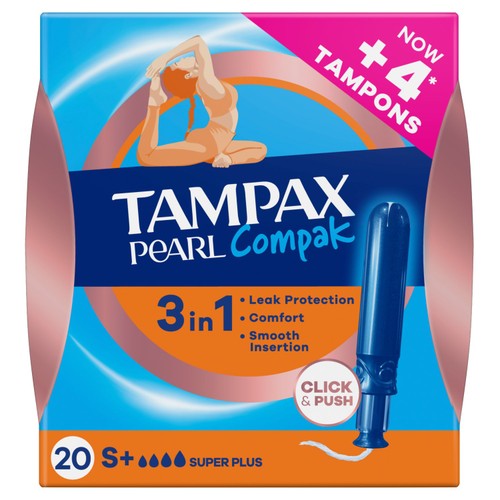 Tampax Compak Pearl Tampons Super Plus 20 Count thumbnail 2