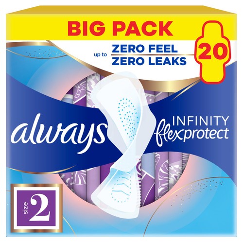 Always Infinity Pads Long (Size 2) Value Pack 20 Count