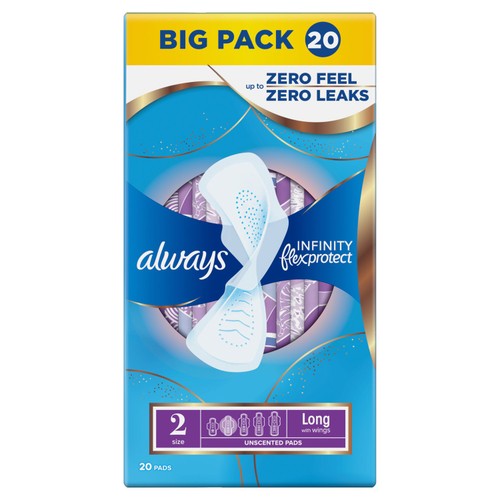 Always Infinity Pads Long (Size 2) Value Pack 20 Count thumbnail 2