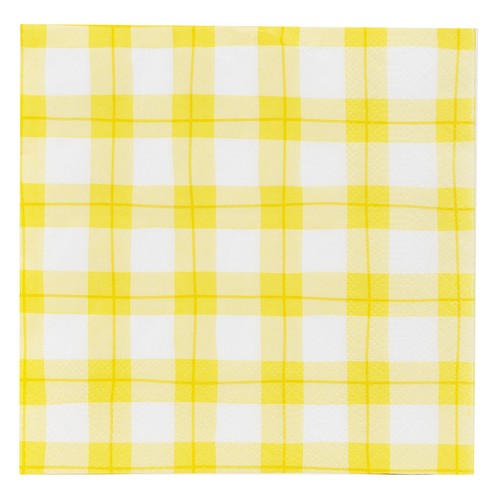 Table Fun Yellow Gingham Paper Party Napkins