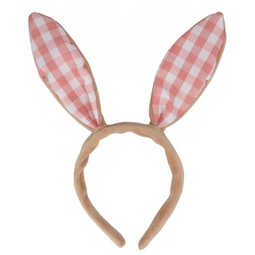 Bunny Ears Gingham Headband, Pink Or Yellow thumbnail 2