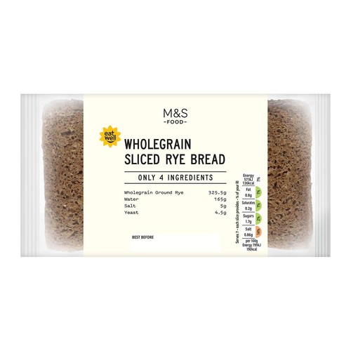 M&S Only 4 Ingredients Wholegrain Sliced Rye Bread thumbnail 2