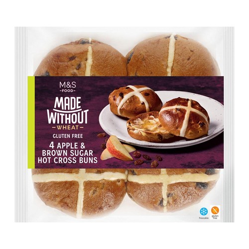 Made Without Wheat Gluten Free 4 Apple & Brown Sugar Hot Cross Buns