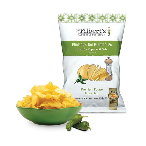 Mr Filbert's Padron Peppers & Salt Premium Potato Tapas Crisps thumbnail 2