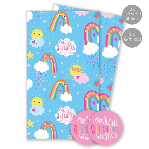 Birthday Rainbows Gift Wrap Sheets & Tags thumbnail 2