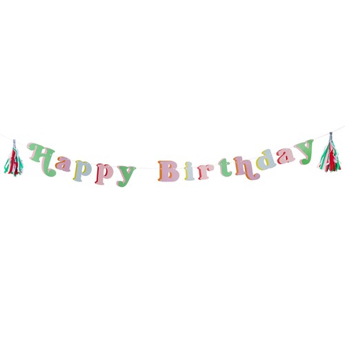 Bright Banquet Happy Birthday Card Banner 2m