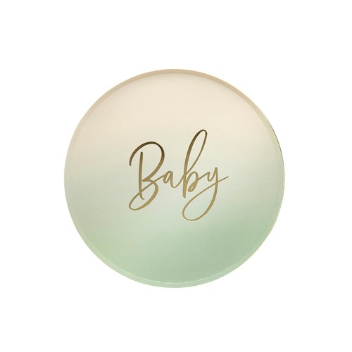 Sage Baby Paper Party Plates