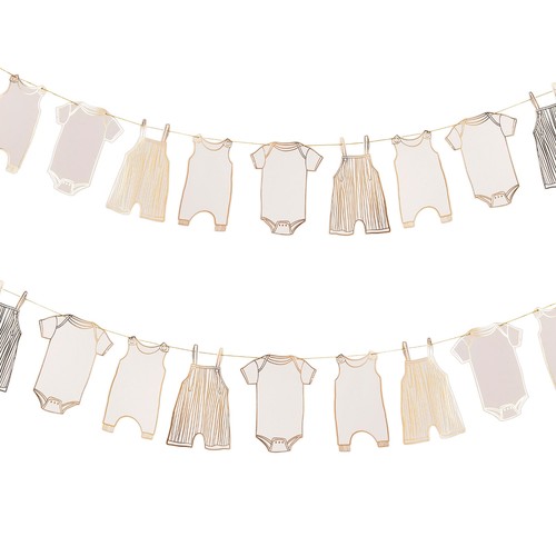 Gold Babygrow Card Garland 2.5m