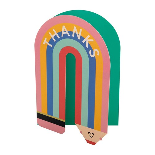 M&S Rainbow Pencil Thank You Teacher Card