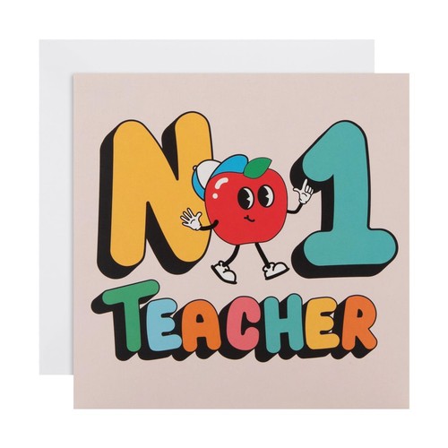 M&S Apple Number 1 Teacher Thank You Card