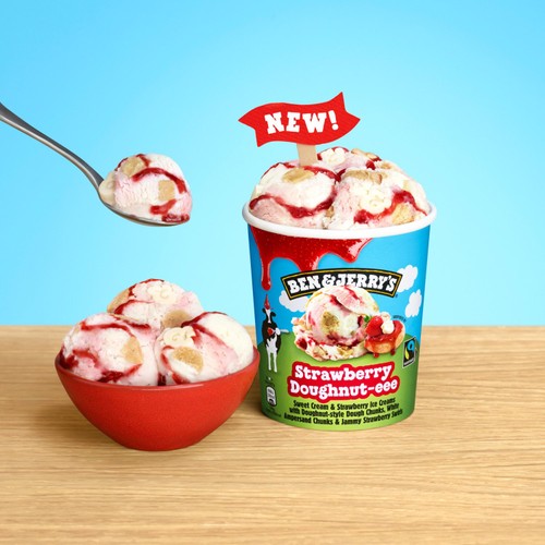 Ben & Jerry's Strawberry Doughnut-eee Ice Cream Tub thumbnail 2