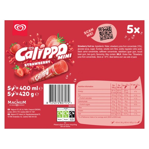 Calippo Mini Strawberry Ice Lollies thumbnail 3