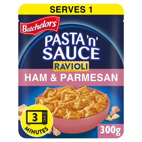 Batchelors Pasta 'n' Sauce Ravioli Microwave Ready Meal Ham and Parmesan