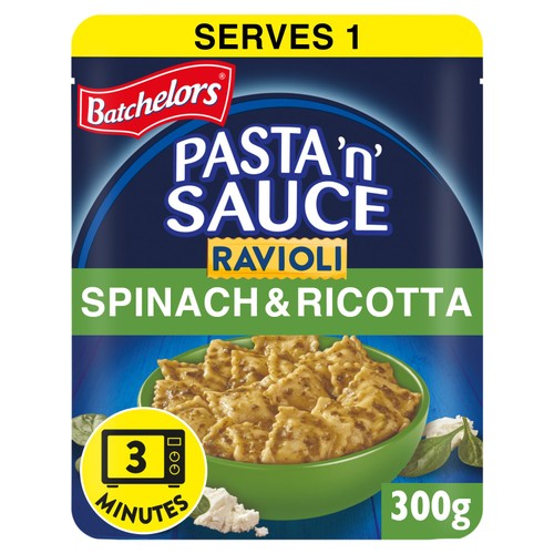 Batchelors Pasta 'n' Sauce Ravioli Microwave Ready Meal Spinach and Ricotta