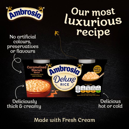 Ambrosia Deluxe Rice Pudding Caramelised Biscuit Pots thumbnail 3