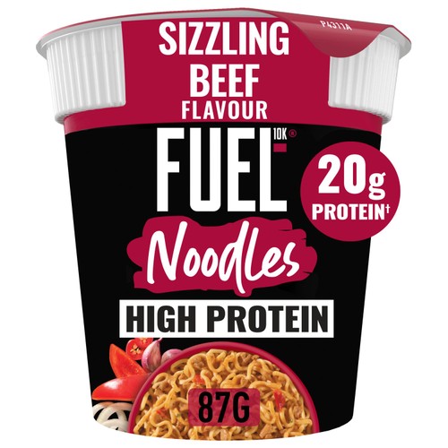 FUEL10K High Protein Sizzling Beef Instant Noodles Snack Pot