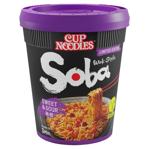 Nissin Soba Sweet & Sour Instant Wok Style Noodles Pot