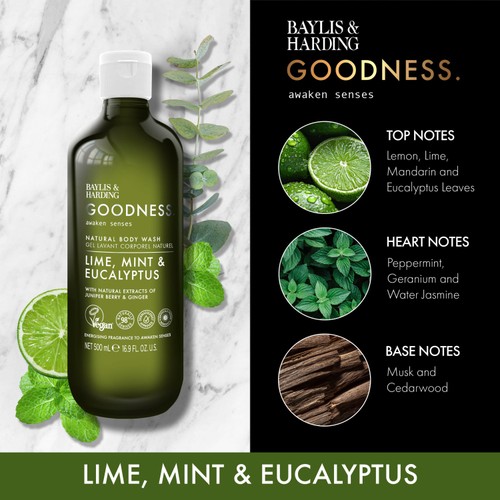 Baylis & Harding Goodness Awaken Lime, Mint & Eucalyptus Body Wash thumbnail 4