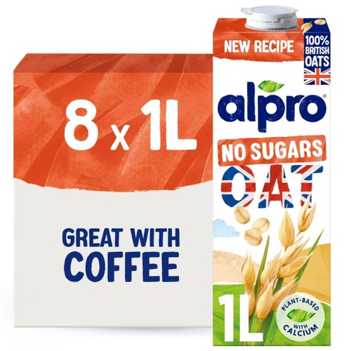 Alpro Oat No Sugar Long Life Dairy Free Drink (Pack of 8)