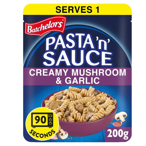 Batchelors Pasta N Sauce Microwave Ready Meal Mushroom and Garlic Pasta