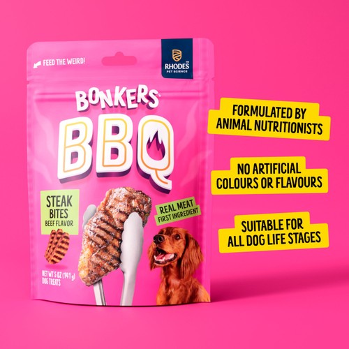 BONKERS BBQ, Soft & Chewy Beef Steak Flavored Dog Treats, 85g, Bag thumbnail 3