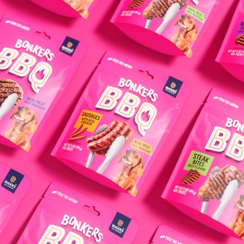 BONKERS BBQ, Soft & Chewy Chicken Sausage Flavored Dog Treats, 85g, Bag thumbnail 7