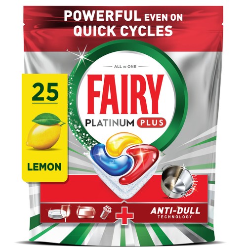 Fairy Platinum Plus Lemon Dishwasher Tablets 25ct