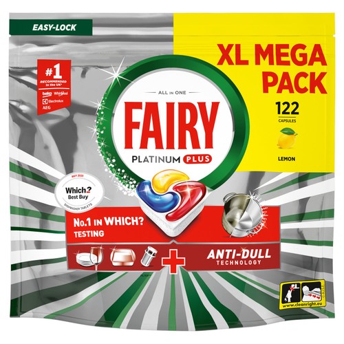 Fairy Platinum Plus Lemon Dishwasher Tablets 122ct thumbnail 2