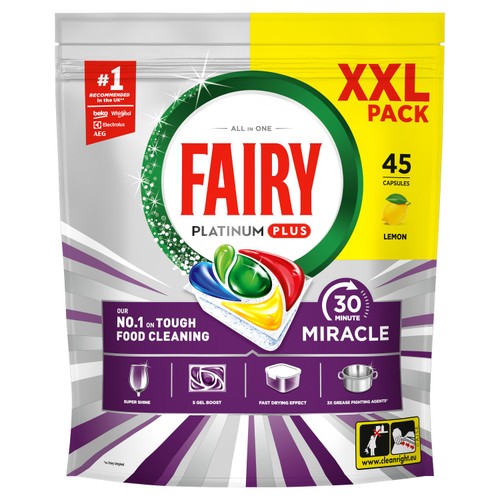 Fairy 30 Minute Miracle Dishwasher Tablets 45ct thumbnail 7