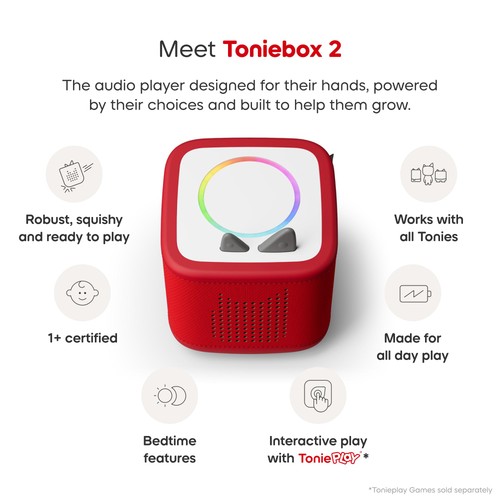 Tonies Red Toniebox 2 with Creative Tonie thumbnail 3