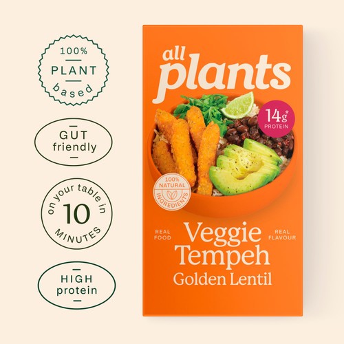 all plants Veggie Tempeh Golden Lentils thumbnail 3