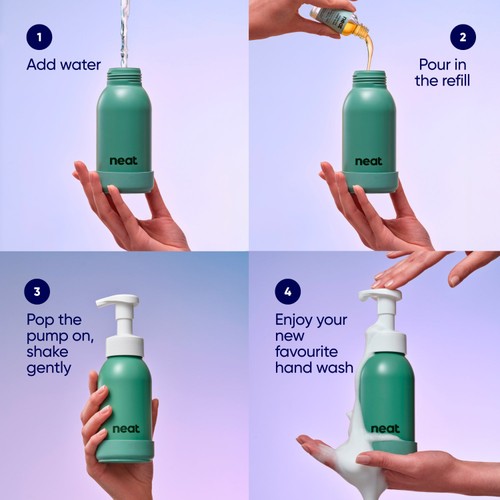 Neat Refillable Foaming Hand Wash Bottle Midnight thumbnail 3