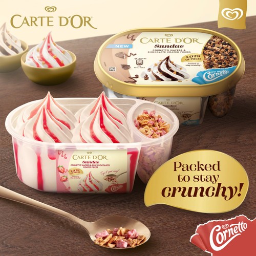 Carte D'or Sundae Strawberry Ice Cream Tub thumbnail 3