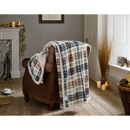 Deyongs Baldwin Check Sherpa Throw  thumbnail 2